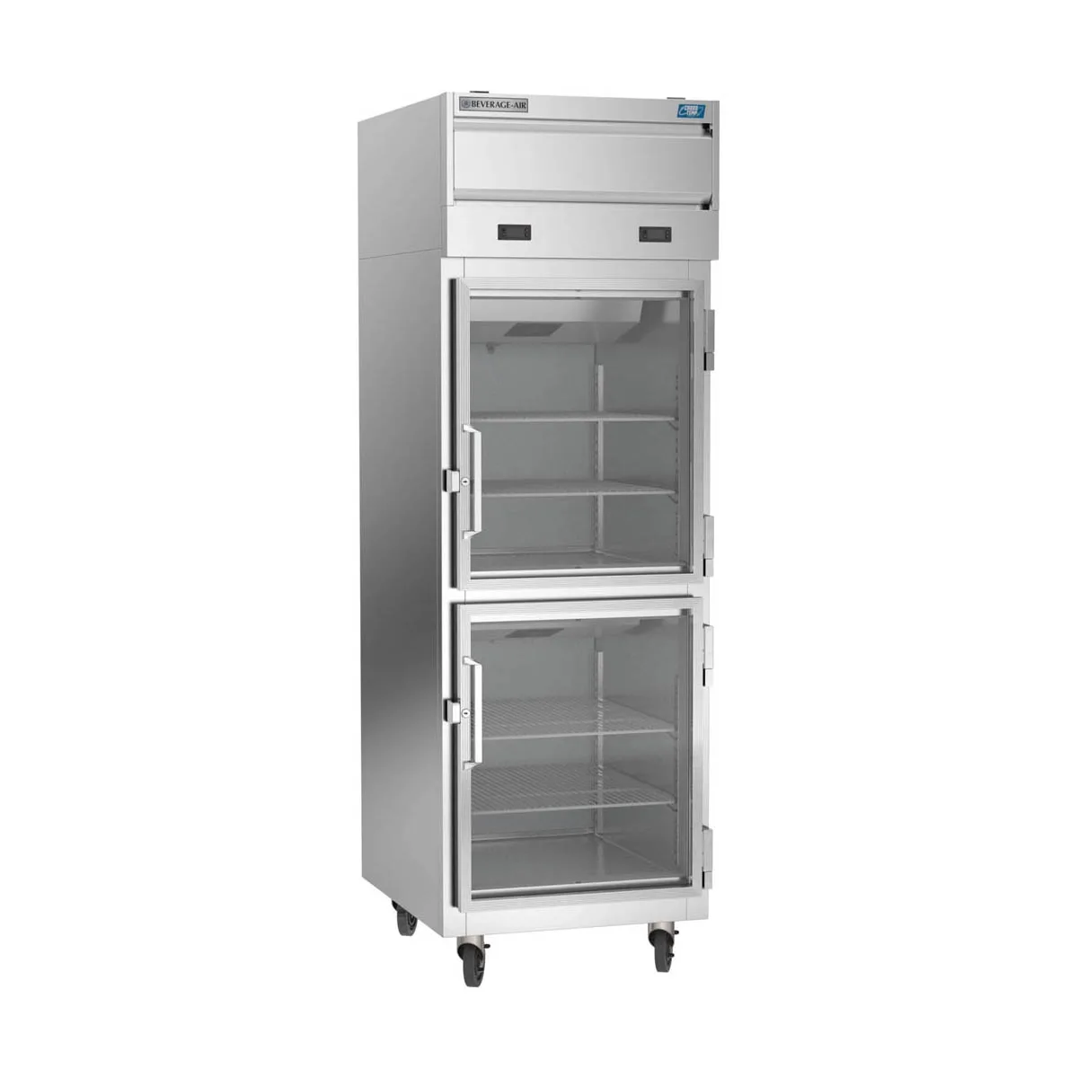 Beverage Air CT12-12HC-1HG 26" 1-Section Convertible Refrigerator Freezer, 2 Half Glass Doors, 18 cu. ft.