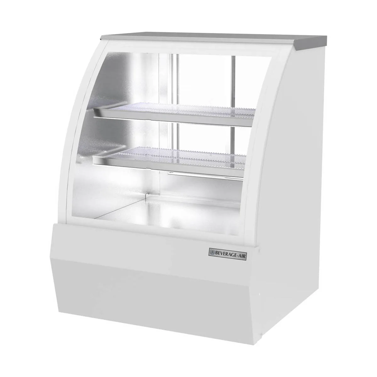 Beverage Air CDR3HC-1-W-D 37 1/4" Curved Glass White Dry Bakery Display Case, 10 cu. ft.
