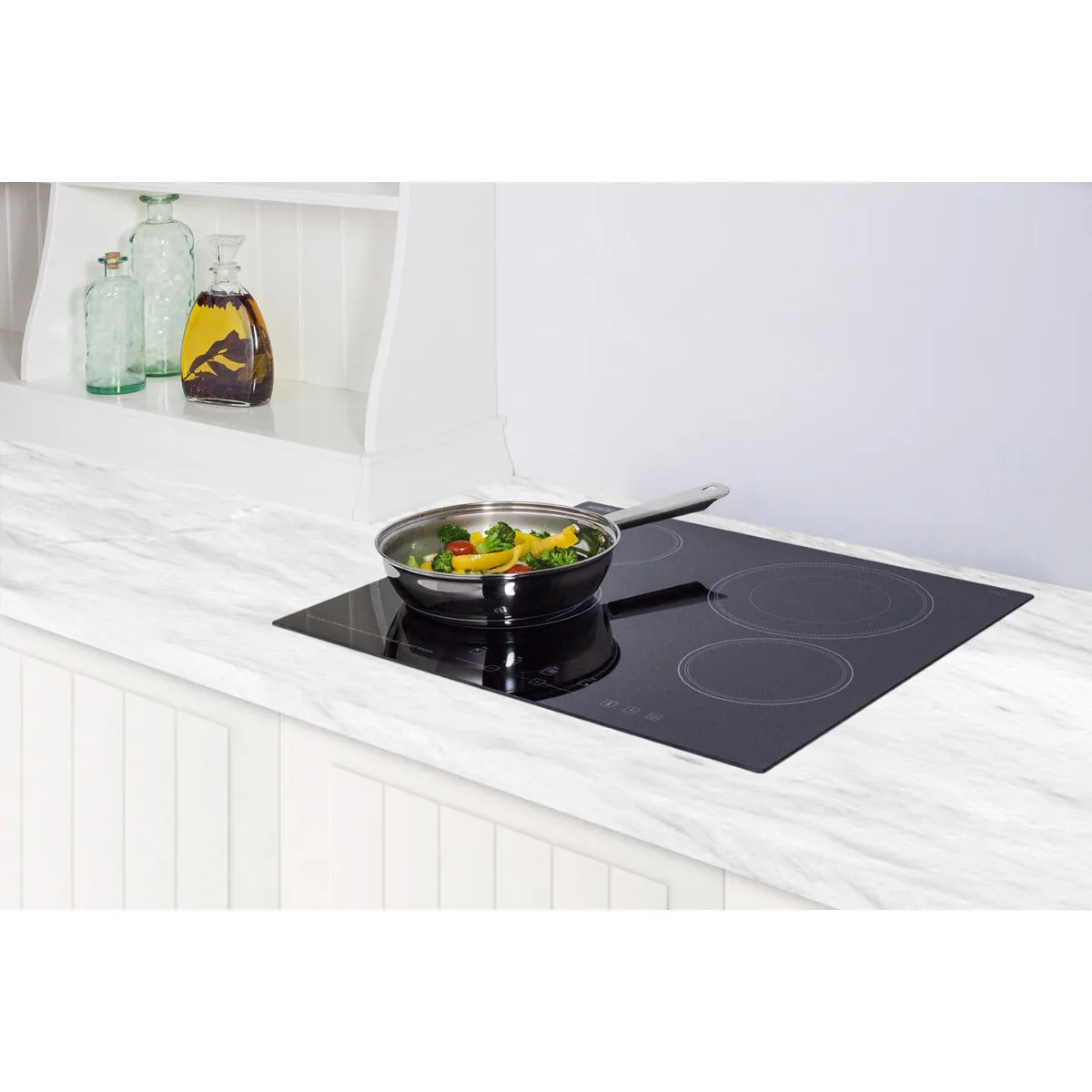 Summit CR4B23T5B 23 1/4" Electric Radiant Cooktop w/ (4) Burners, Black Ceramic Glass, Digital Controls, 6.4 kW, 220v