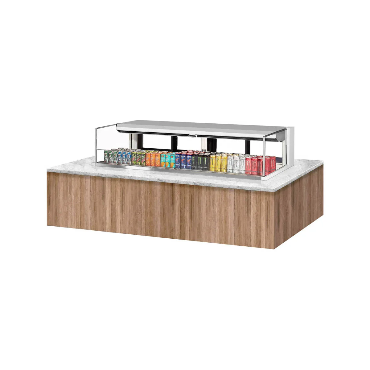 Turbo Air TOM-72L-UFD-W(B)-1SI-N 72" Drop In Open Refrigerated Deli Display Case