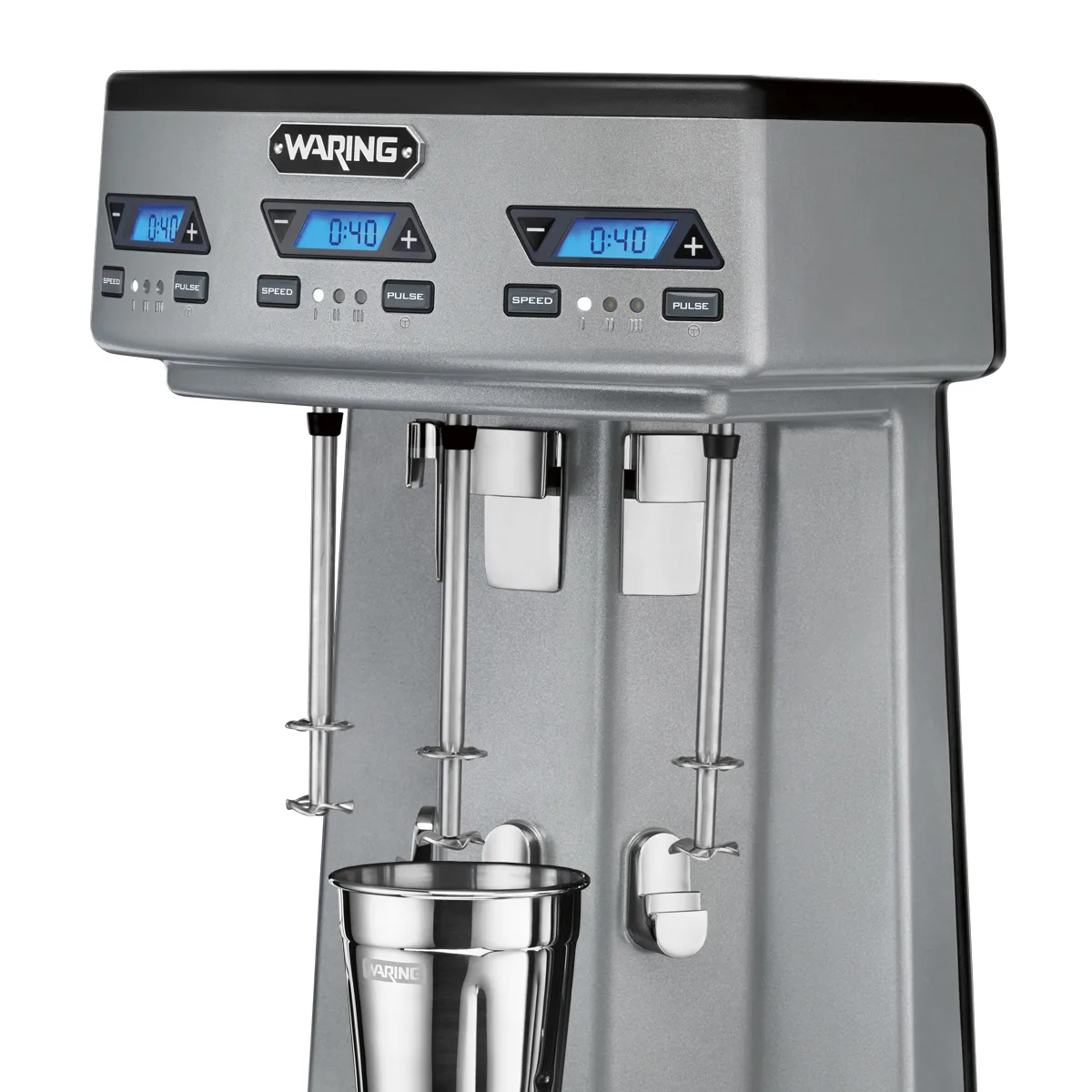 Waring WDM360TX Countertop Drink Mixer,3 Spindle/Speed,Stainless Steel Cups