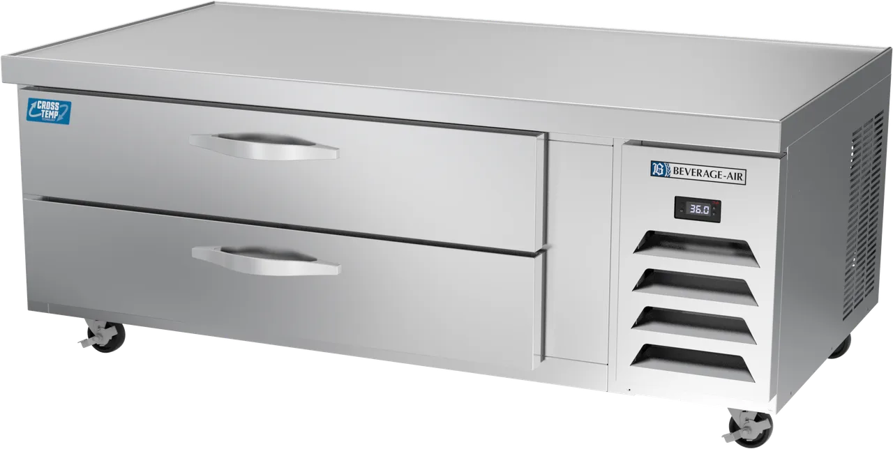 Beverage Air WTCTCS60HC 60" 2 Drawers Refrigerated Chef Base, 8.7 cu. ft. (6) 12" x 20" pans