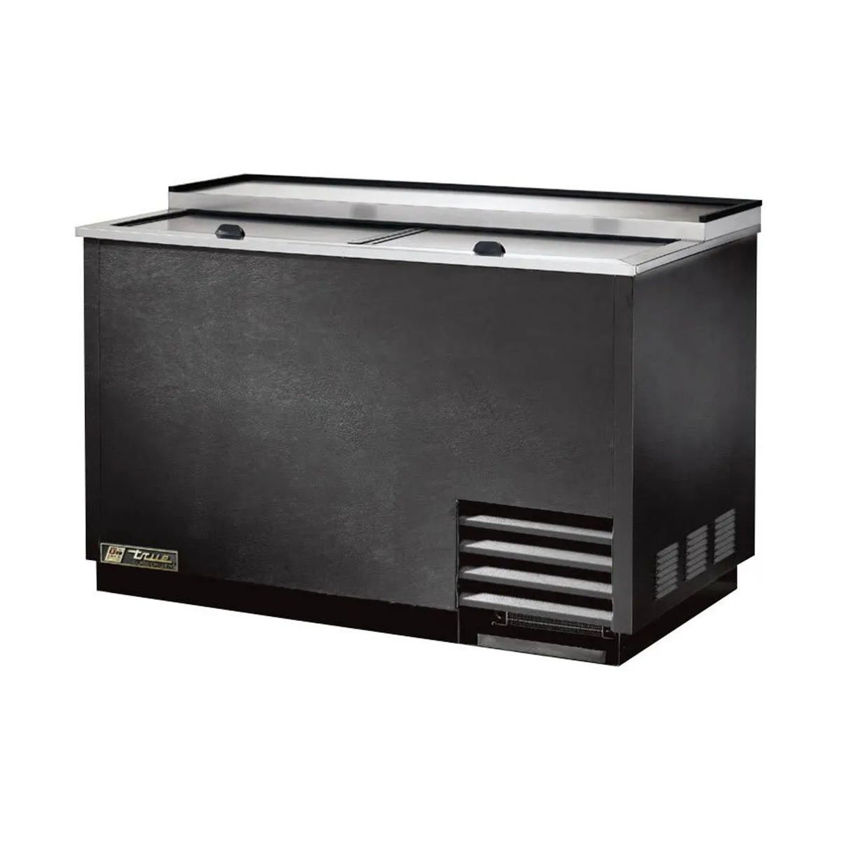 True T-50-GC-HC 49" Black Glass & Plate Chiller, 250 Mugs Capacity