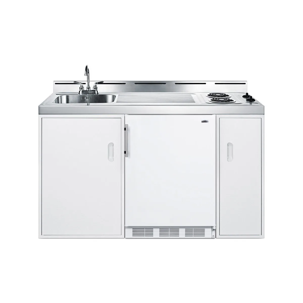 Summit C60EL All-in-One Combo Kitchen, 59.18"W x 24"D x 40"H, with deep drawn sink