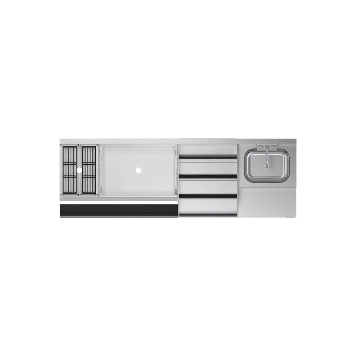 Krowne KR24-W72E-10 72" Blender Station Underbar Ice Bin/Cocktail Station w/ 10 Circuit - 92 lbs
