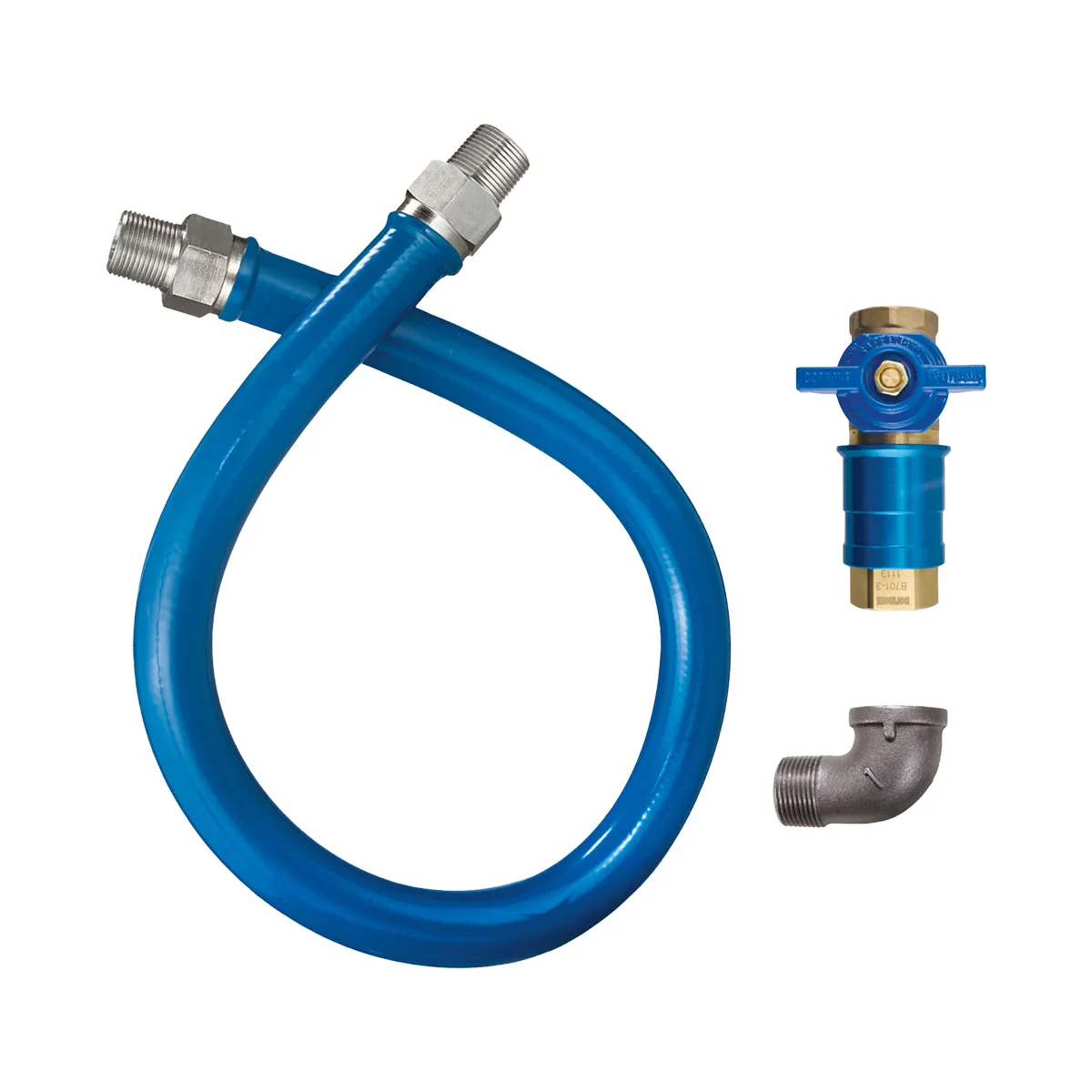 Dormont 1675BPCF48BX Safety Quik 48" Gas Connector Kit w/ Elbow, 3/4" Diameter, in Retail Box