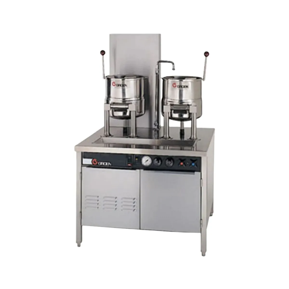 Groen 142837 10 Gallon Floor Tilting 2/3 Steam Jacketed Direct Steam Kettle w/ 36" Cabinet