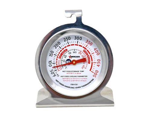 Omcan USA 47201 Oven Thermometer – 2" Dial, 50°‑500°F (10°‑260°C) Range, Top Hook, Dial Display