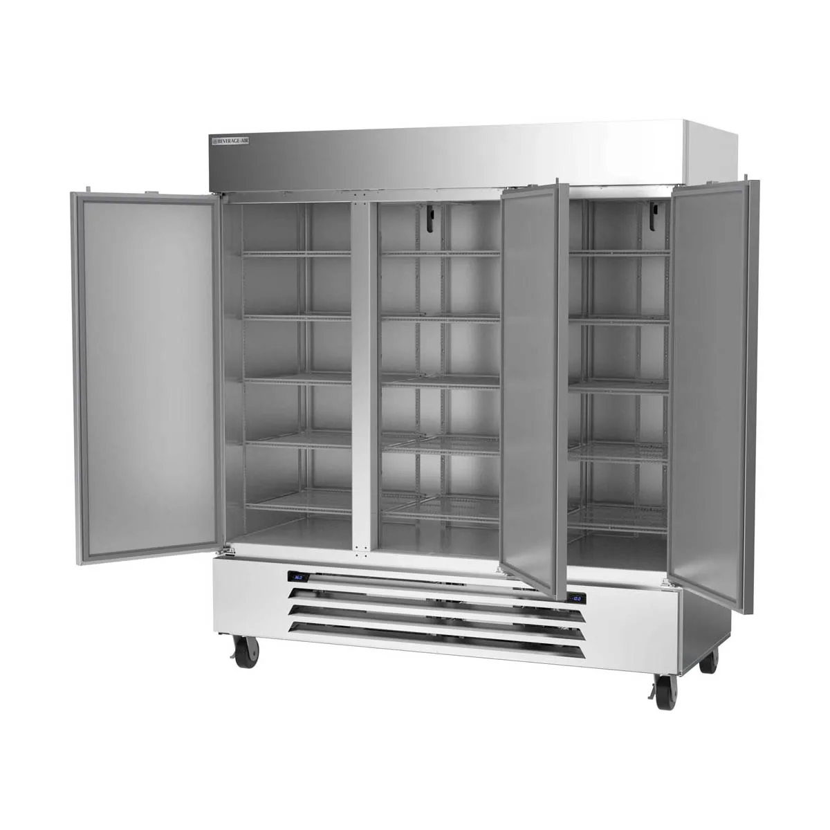 Beverage Air HBRF72HC-1-C 75" 3-Section Reach-In Refrigerator Freezer Combo w/ 3 Solid Doors