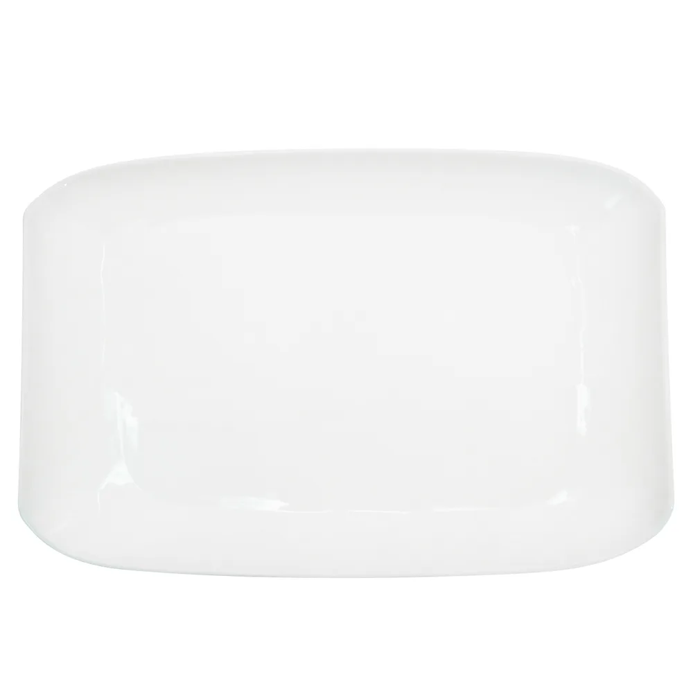 CAC China STU-51 Platter – 15" L x 10" W x 1-1/2" H Rectangular Coupe Rim Porcelain White - Dozen