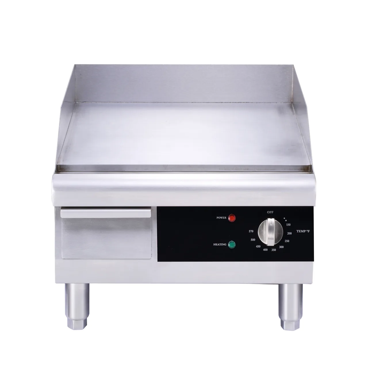 Omcan USA 43212 16" Countertop Electric Griddle with 15.5" x 16" Surface, Thermostatic Controls, 120v/1ph