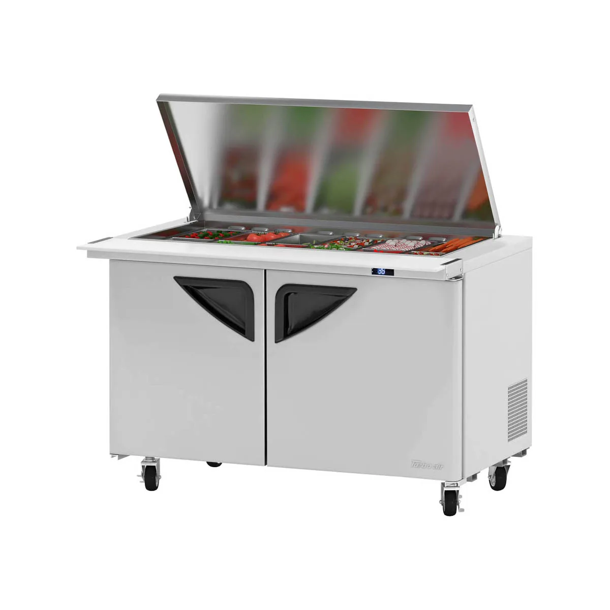 Turbo Air TST-48SD-18-N-FL 48" Mega Top Sandwich/Salad Prep Table w/ 2 Doors, 18 Pans