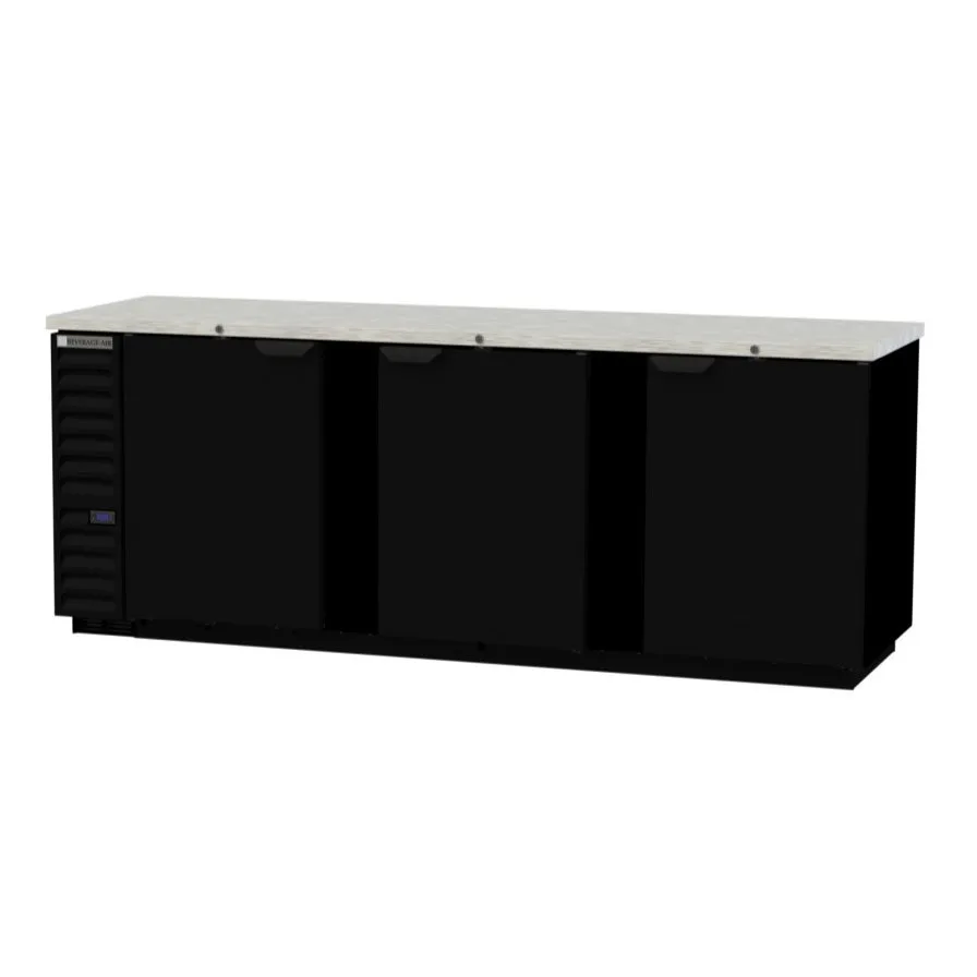 Beverage Air BB94HC-1-F-B 95" Three Section Back Bar Cooler with Solid Door, 37.82 cu. ft.