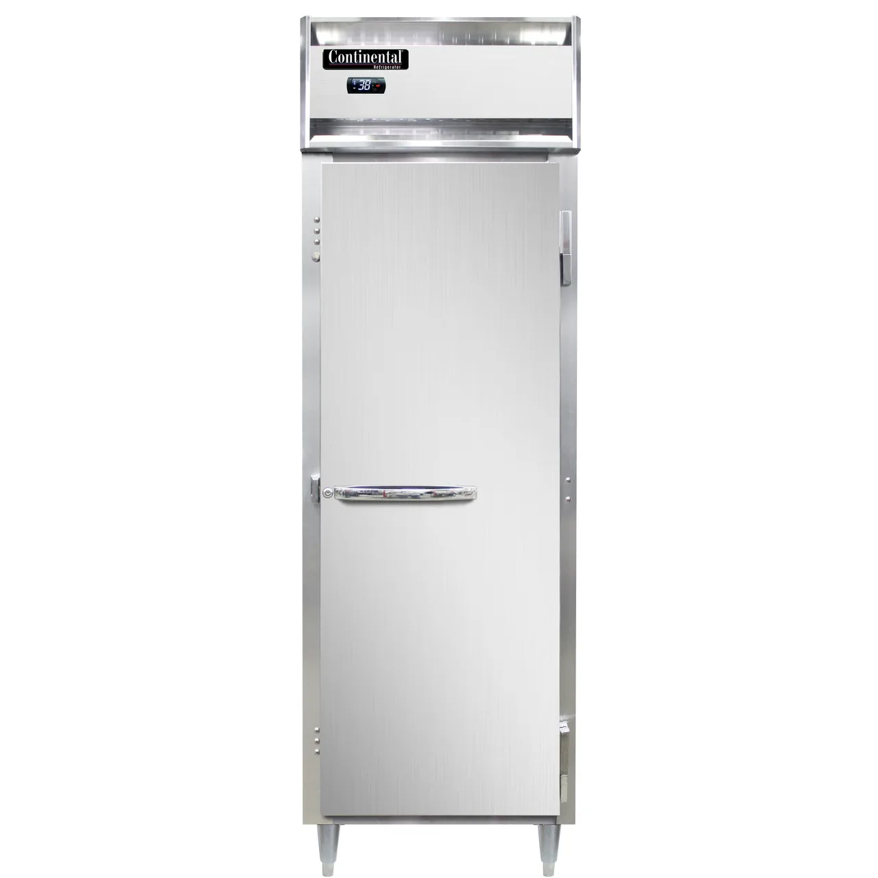 Continental Refrigerator D1RN 26" 1-Section Reach-In Refrigerator w/ Solid Door, Stainless Steel Front Aluminum Exterior, 21 cu. ft.