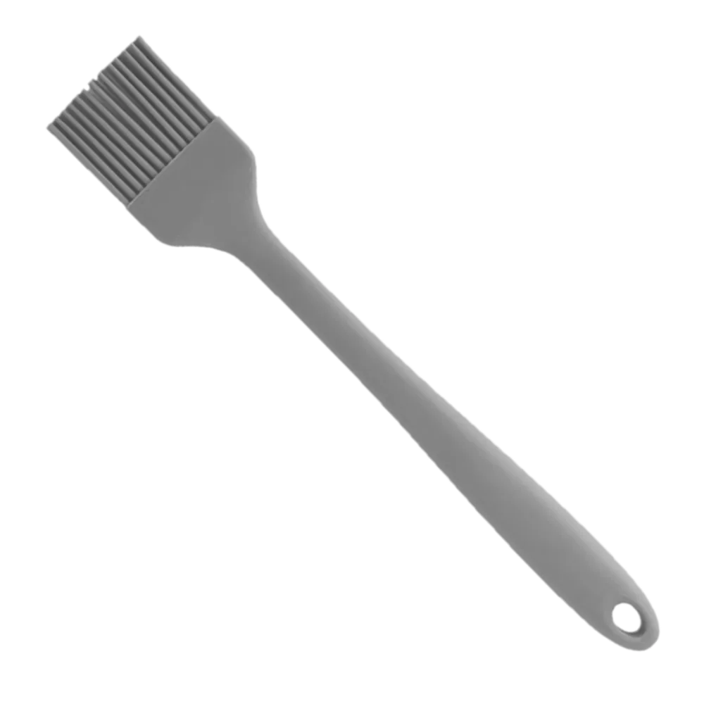 Omcan USA 81145 Pastry Brush 1-3/4" x 10" Silicone Grey Heat‑Resistant BPA‑Free Dishwasher‑Safe Hook