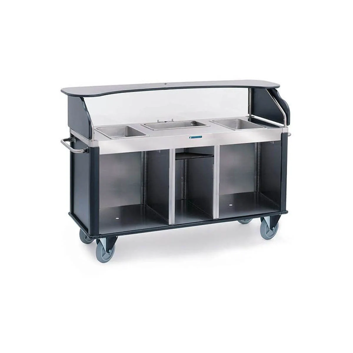 Lakeside 682-20 Stainless Steel Serv'n Express Mobile Vending Kiosk w/ 3 Compartments