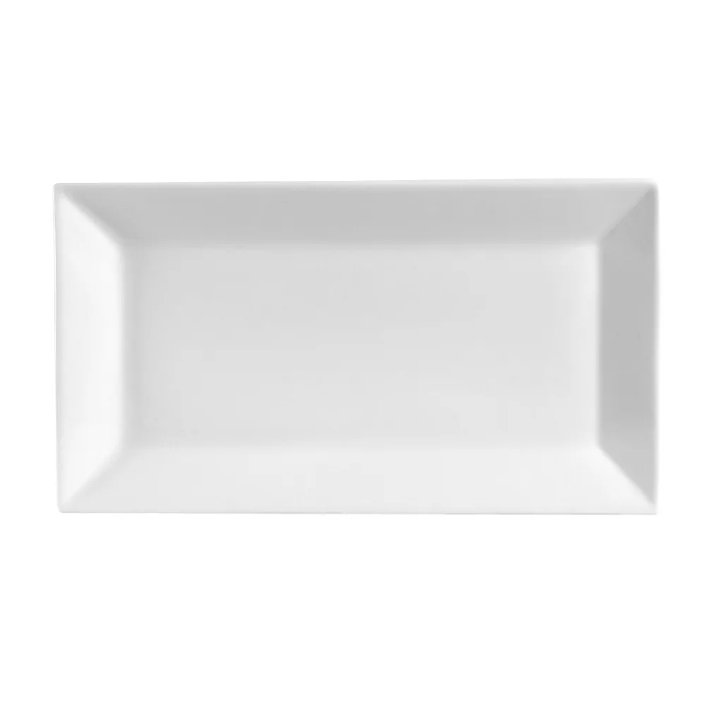 CACChina KSE-51 Platter, 14-1/2" L x 8-1/4" W x 1-1/4" H, White Porcelain, Dishwasher Safe - Dozen
