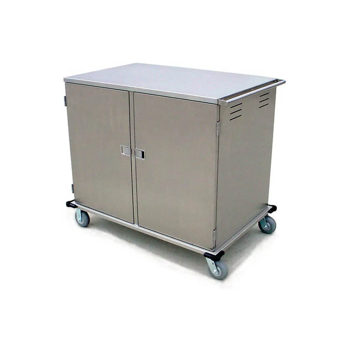 Lakeside 5628 Low Profile 28 Tray Elite Series Enclosed Meal Delivery Cart w/ 2 Compartments