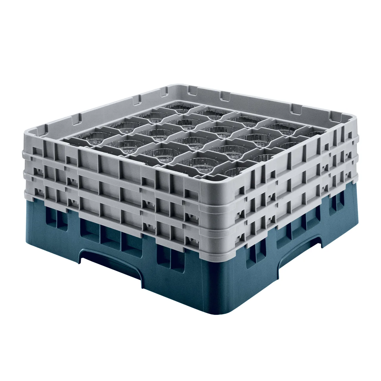 Cambro 36S534414 Camrack Glass Rack, Teal, Full Size, 19-3/4 x 19-3/4, 36 Compartments, 2-7/8 Max Dia, 6-1/8 Max Height