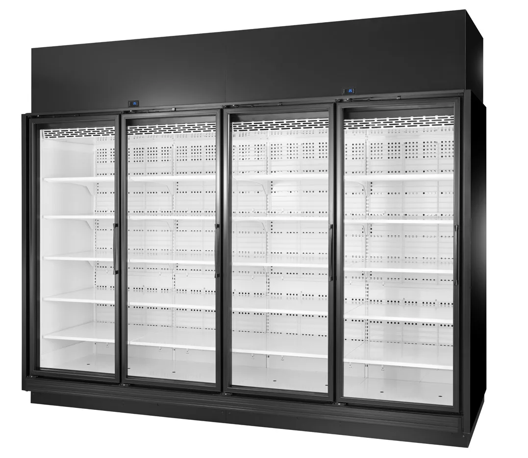 True TRM4M-YN-BLK-WHT-1BLKRRRR-4 4‑Section Refrigerator, 154.4 cu ft, Black Aluminum, ENERGY STAR®