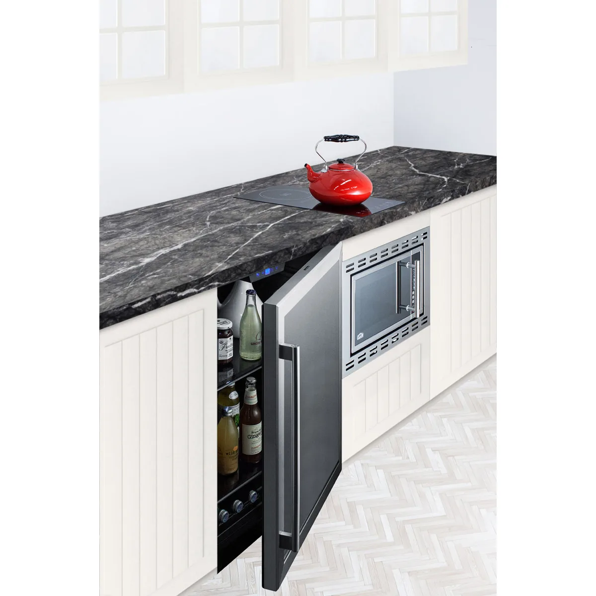 Summit AL57G 24" Built-in Undercounter Glass Door Refrigerator in Black, ADA compliant, 5 cu. ft.