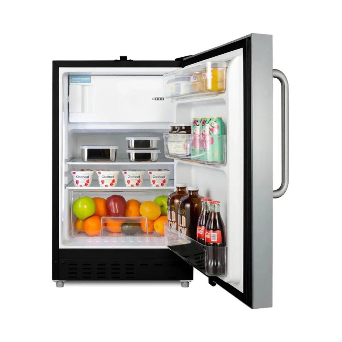 Summit ALRF49BCSS 20" Built-in or Freestanding Undercounter Refrigerator Freezer, Stainless Steel, 2.68 cu. ft.