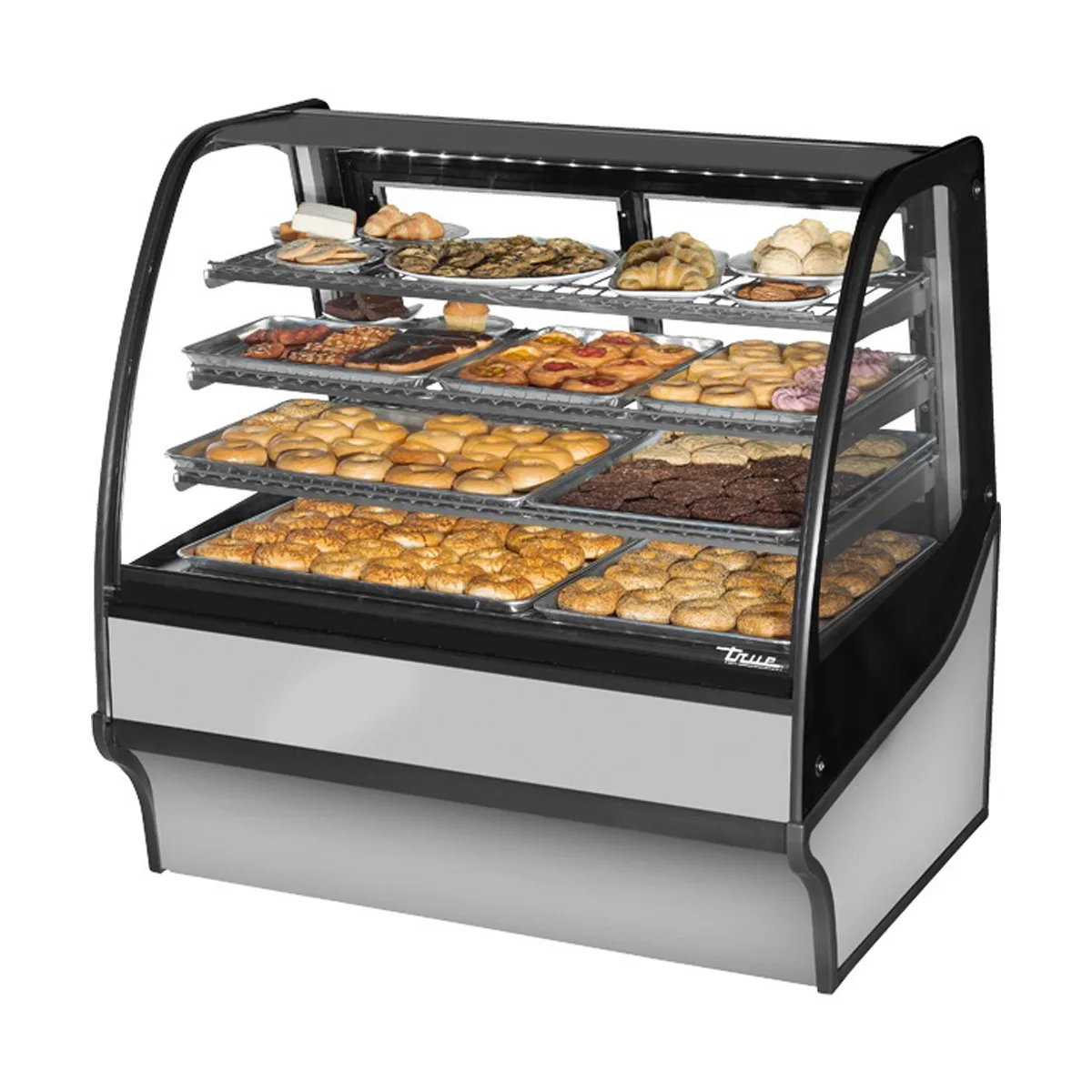 True TDM-DC-48-GE/GE-S-S 48" Curved Glass / Glass End Dry Bakery Merchandiser Case