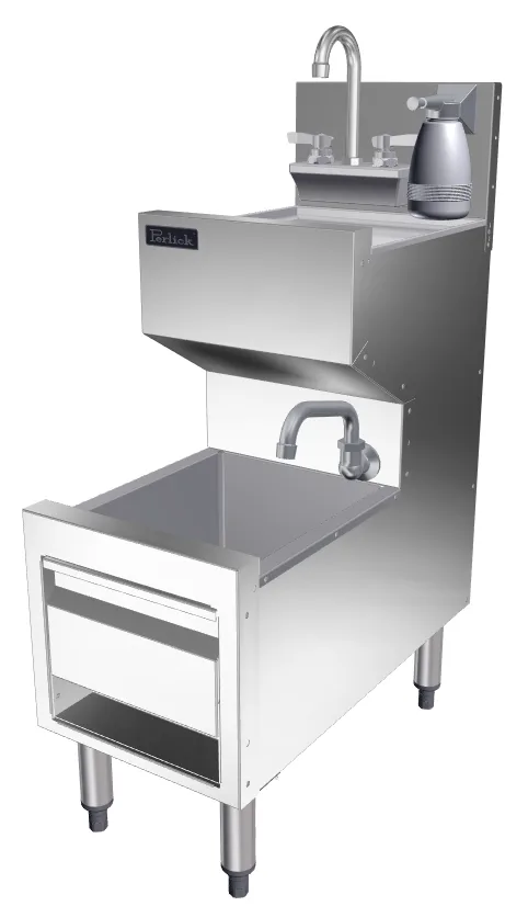 Perlick TSF12CS Tsf Series Underbar Combination Hand/Dump Sink, 12"W X 24"D