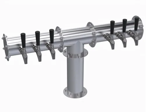 Krowne KPTH-6A T-Head Tower, Countertop, 31-3/4" OA, Stainless Steel, Six Faucet Beer Dispenser