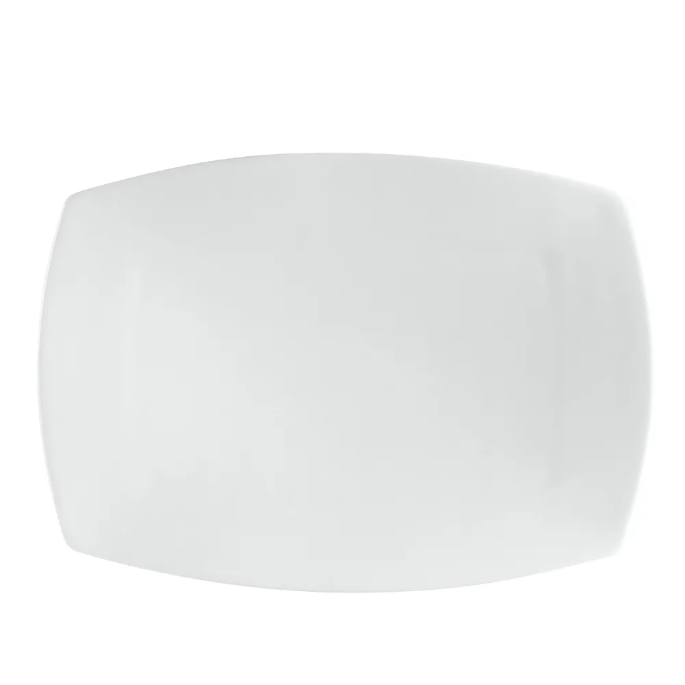 CAC China SHA-93 Sushia Platter 12-1/2" L X 9" W X 1" H Porcelain White Dishwasher Safe - Dozen