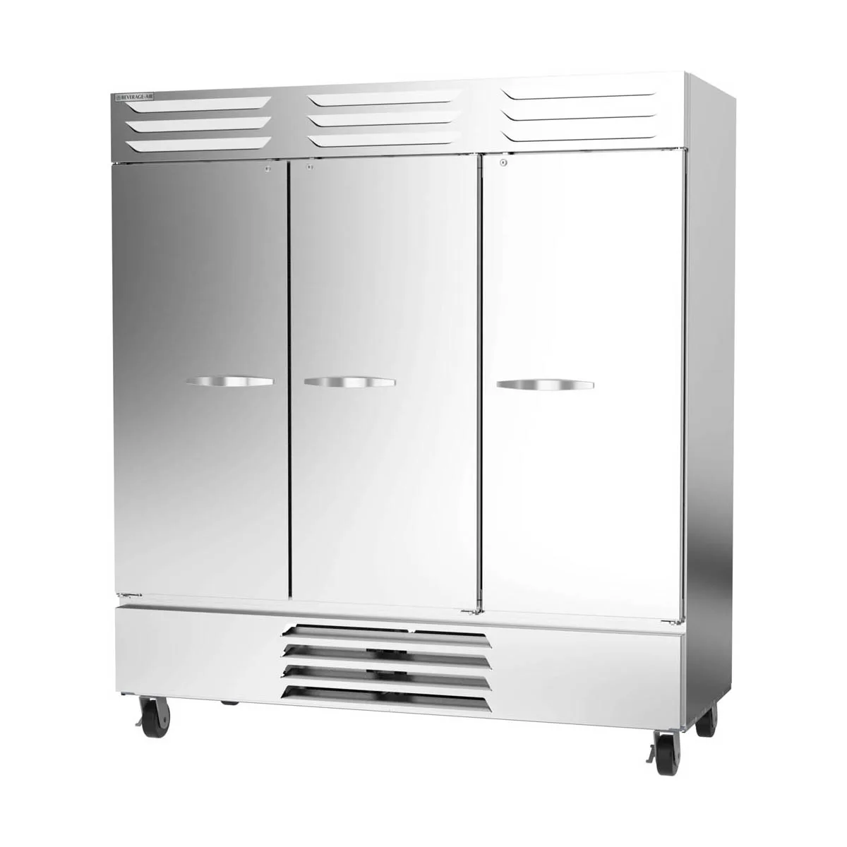 Beverage Air FB72HC-5S 75" 3-Solid Door Reach-In Freezer, Bottom Mount, 68.43 cu. ft., Stainless Steel Front
