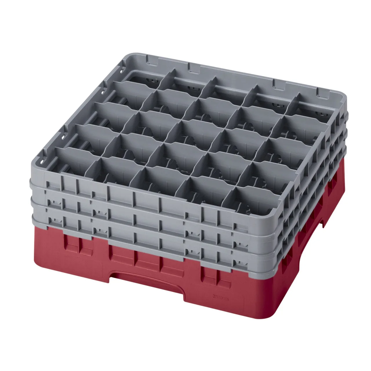 Cambro 25S738416 Camrack Glass Rack, Full Size, Cranberry, 19-3/4 x 19-3/4, 25 Compartments