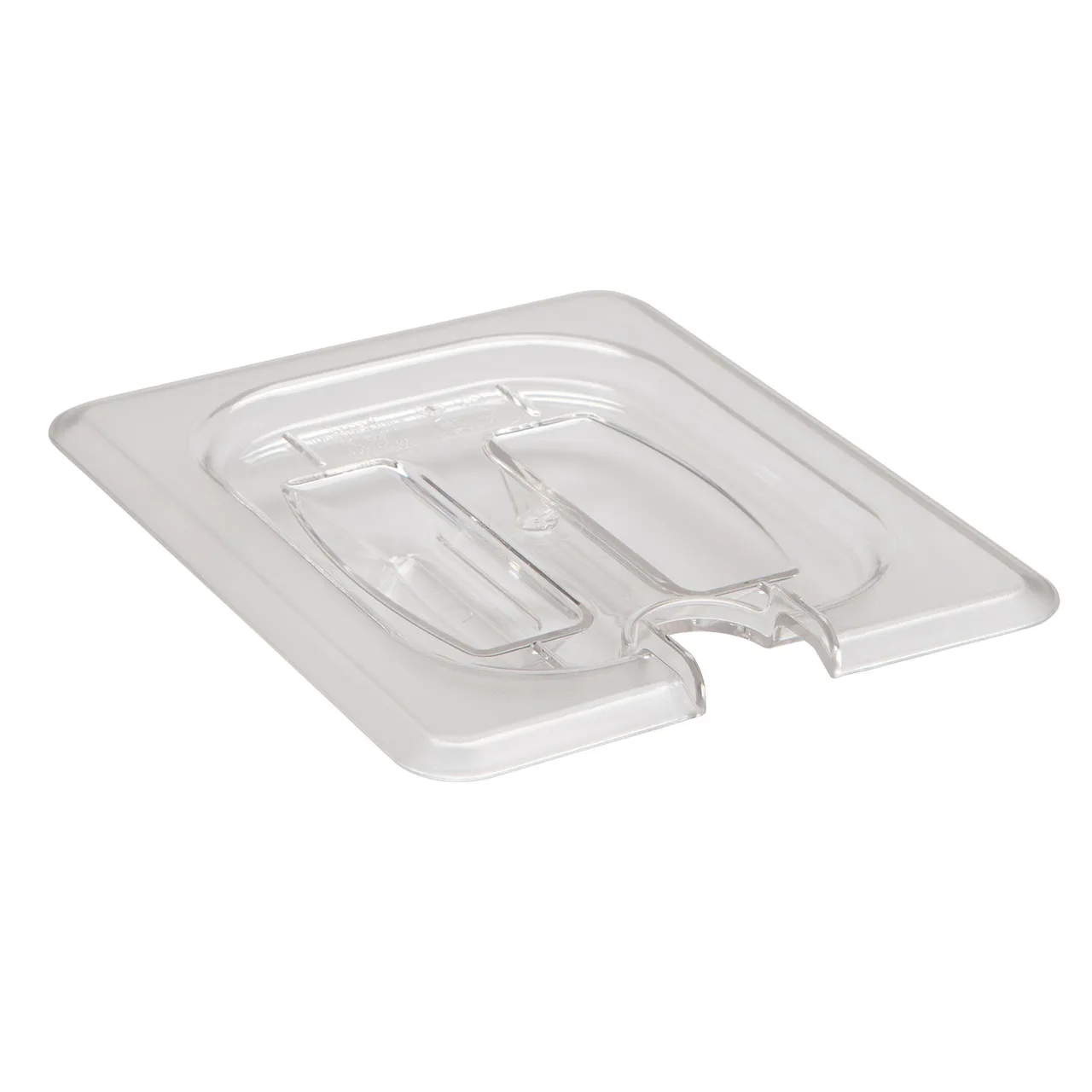 Cambro 80CWCHN135 Pan Cover – 1/8‑Size Clear PC Lid with Handle, Spoon‑Notched Slot, NSF