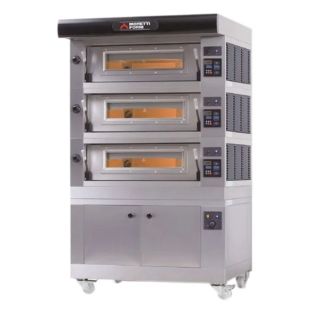 Moretti Forni AMALFI A3 40" Electric Pizza Deck Oven, 3‑Deck Brick, Dual‑Power Control, 23.1kW