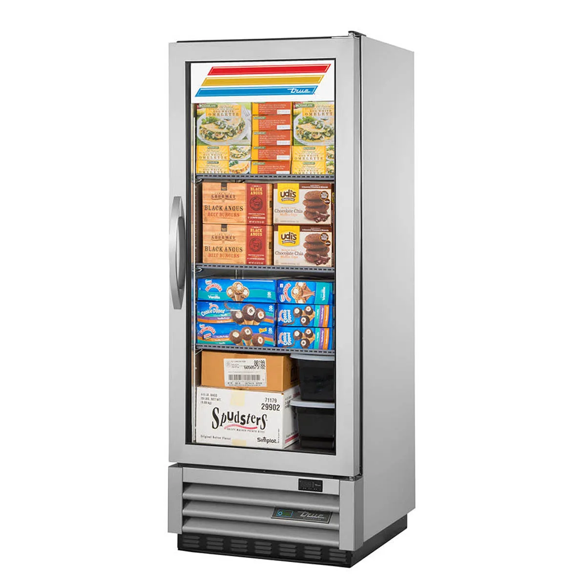 True T-12FG-HC~FGD01 24.88" 1-Section Reach-In Freezer w/ 1 Glass Door, Bottom Mount, 12 cu. ft., Stainless Steel Front, Aluminum Sides