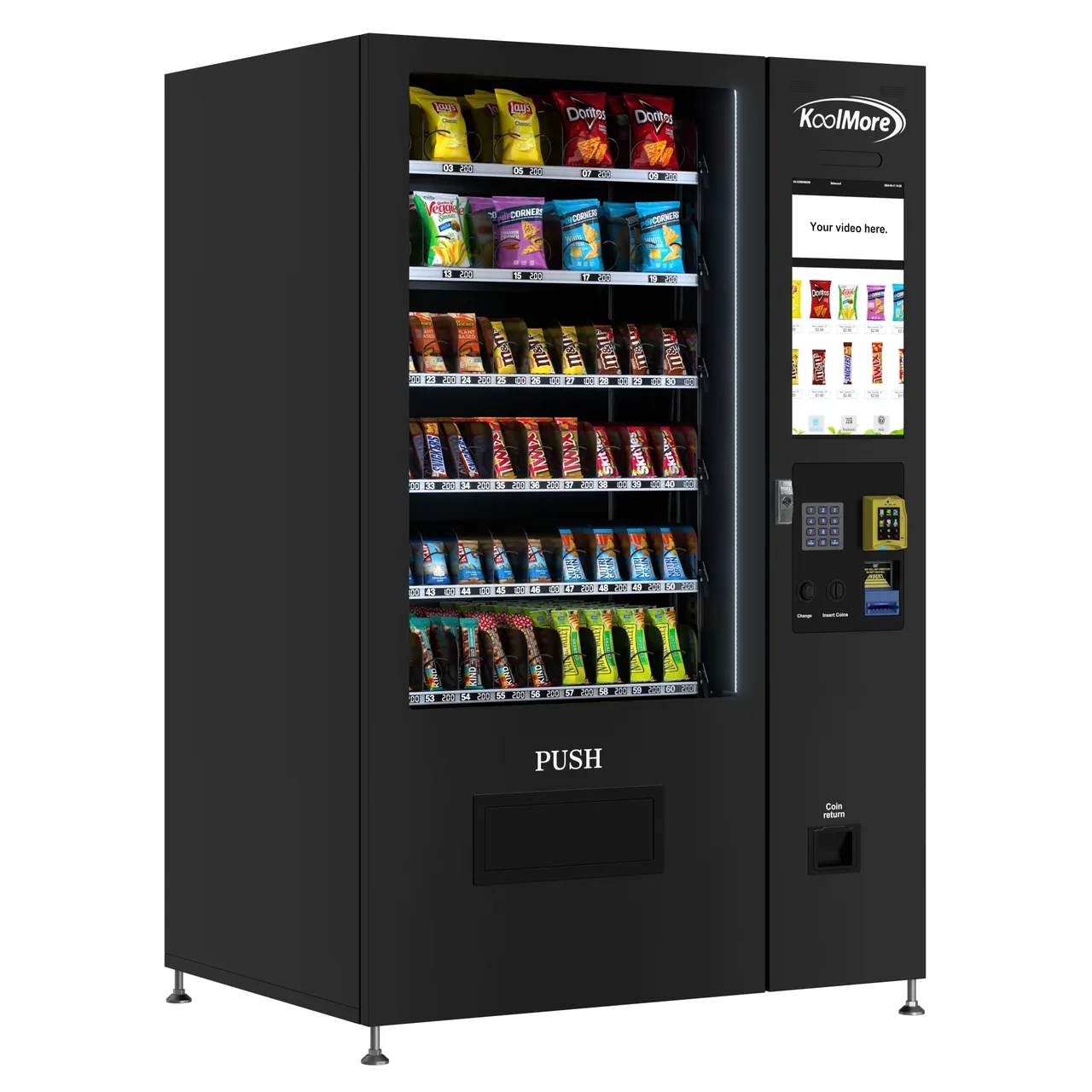 Koolmore KM-VMNT-50-BCR Non Refrigerated Snack Vending Machine w/ (6) Shelves, (60) Slots