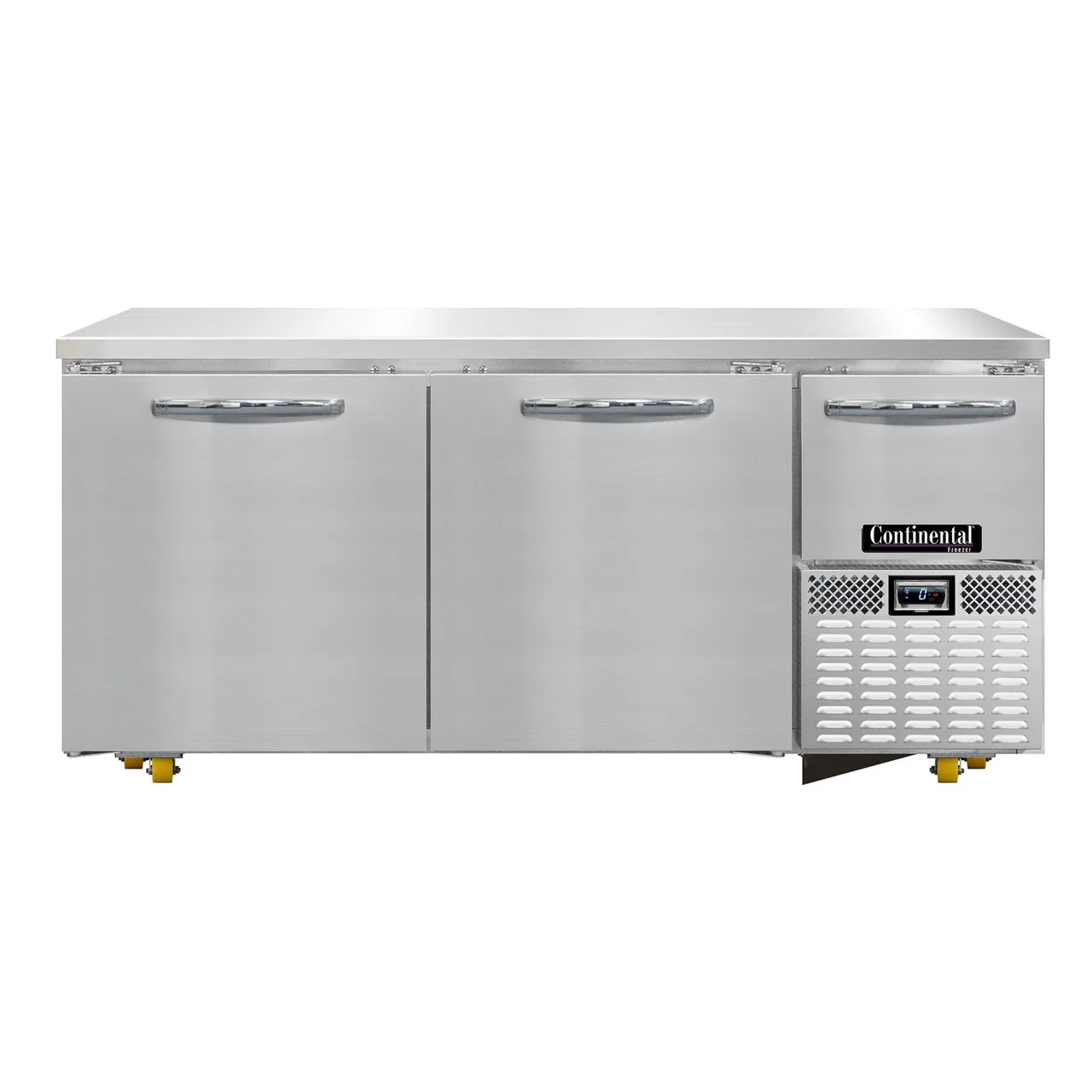 Continental Refrigerator FA68N-U 68" 3-Door Undercounter Freezer, Stainless Steel Exterior, Front Breathing, 22 cu. ft.