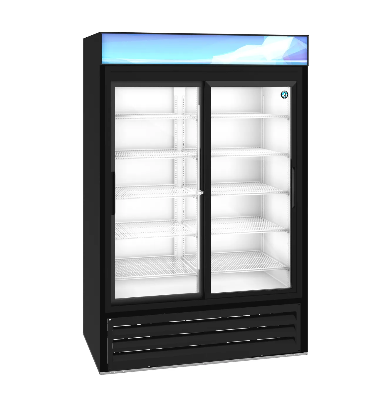 Hoshizaki RM-45-SD-HC-BLK 51" 2-Section Black Merchandiser Refrigerator, 38.26 cu. ft.