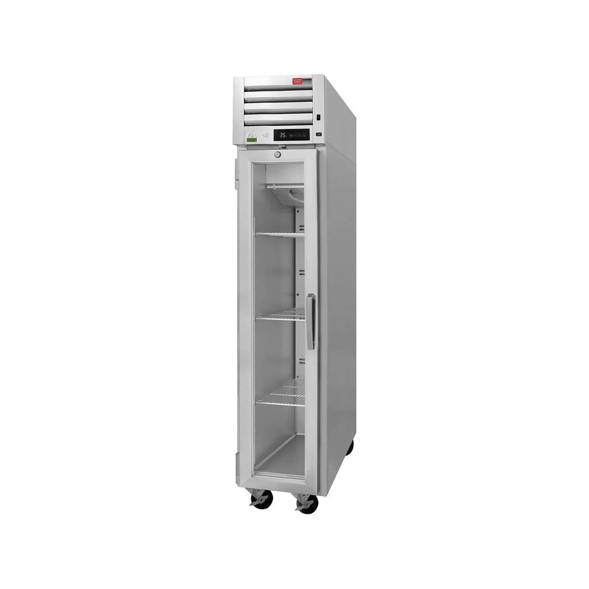 Turbo Air PRO-15R-G-N 17" 1-Section Reach-In Refrigerator w/ Glass Door, Top Mount, Stainless Steel, 13 cu. ft.