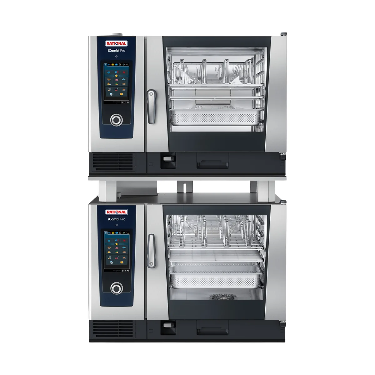 RATIONAL ICP 6-FULL ON 6-FULL LP 208/240V 1 PH Full Size 12 Pan LP Gas Combi Oven w/ Touchscreen, Double Stacked, Steam Generator, 104.000 BTU