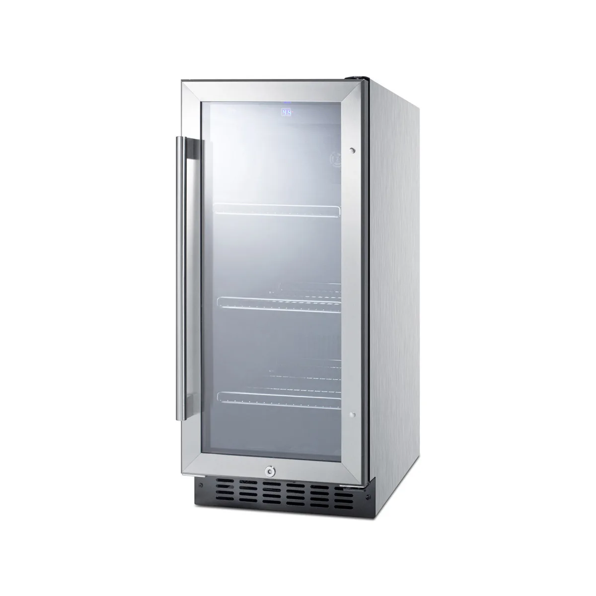 Summit SCR1536BGCSS Beverage Merchandiser Refrigerator, 2.45 cu.ft, Glass Door, 115V ETL‑S