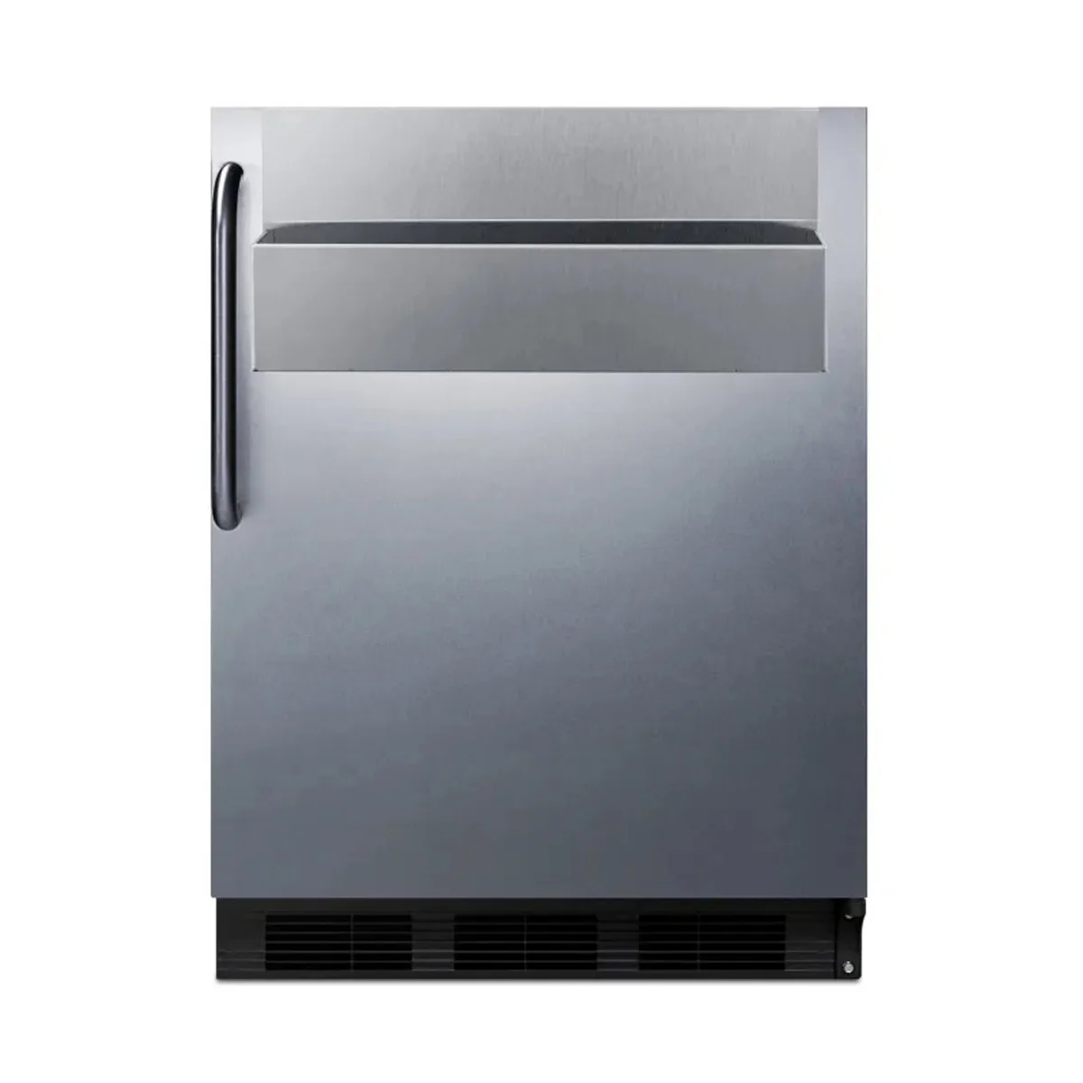 Summit FF7BKBISSTBADASR 24" Built-in or Freestanding Undercounter Refrigerator in Black, Stainless Steel Door, 5.5 cu ft