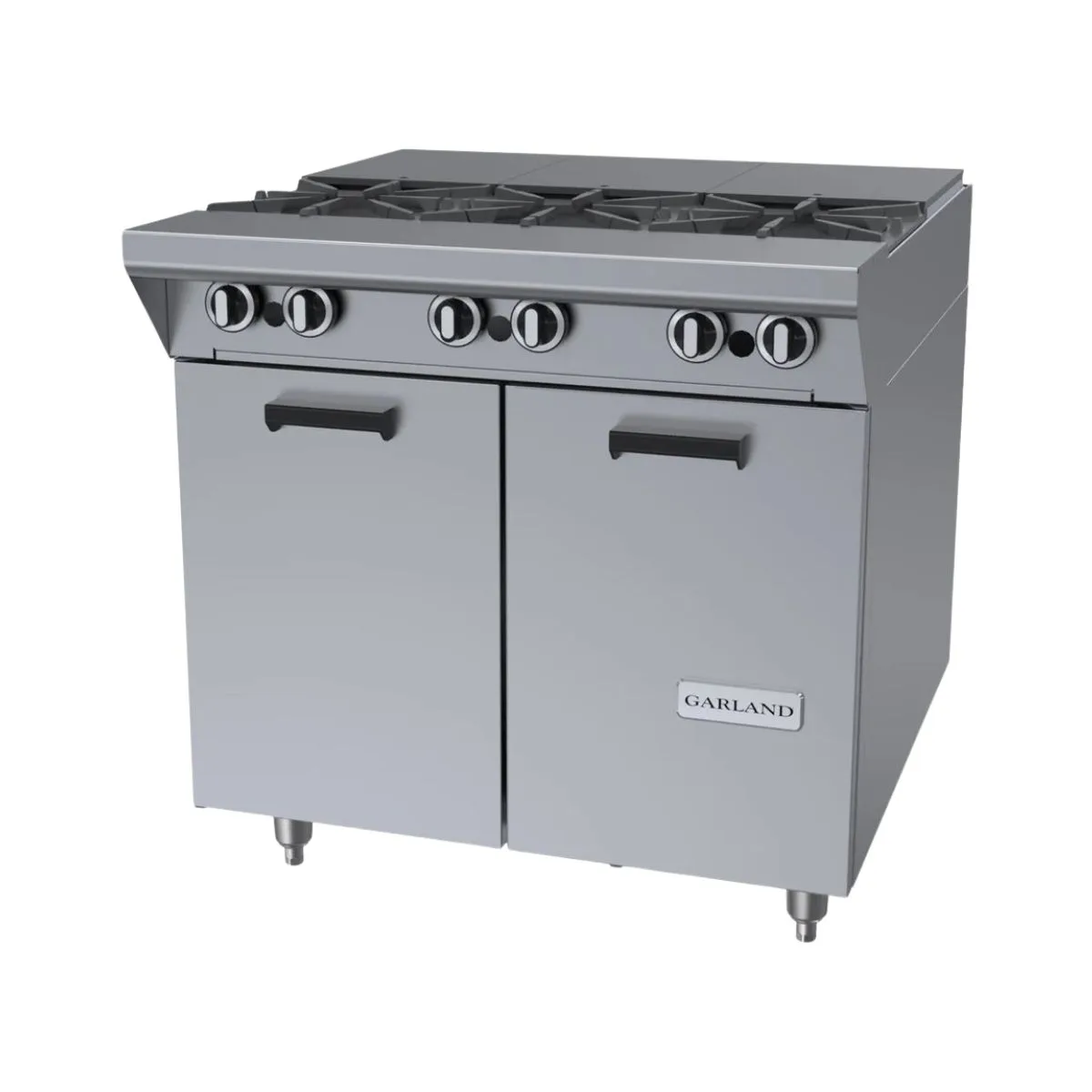 Garland US Range M43FTS 34" Gas Heavy Duty Range w/ (3) Open Burners, (3) French Tops, (1) Cabinet Base, 99.000 BTU