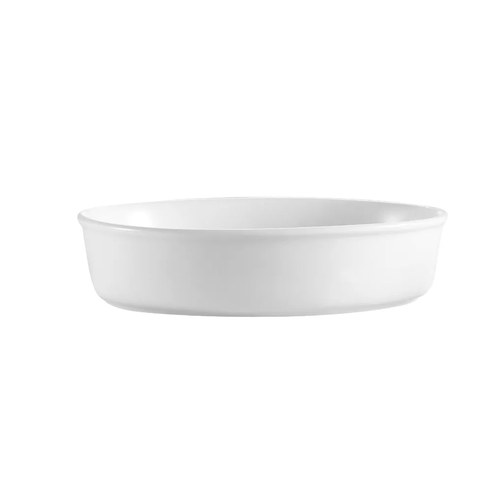 CAC China ODP-8 - Oval Porcelain Baking Platter, 46 oz (11" x 8" x 2"), White, Oven Safe - 1 Dozen