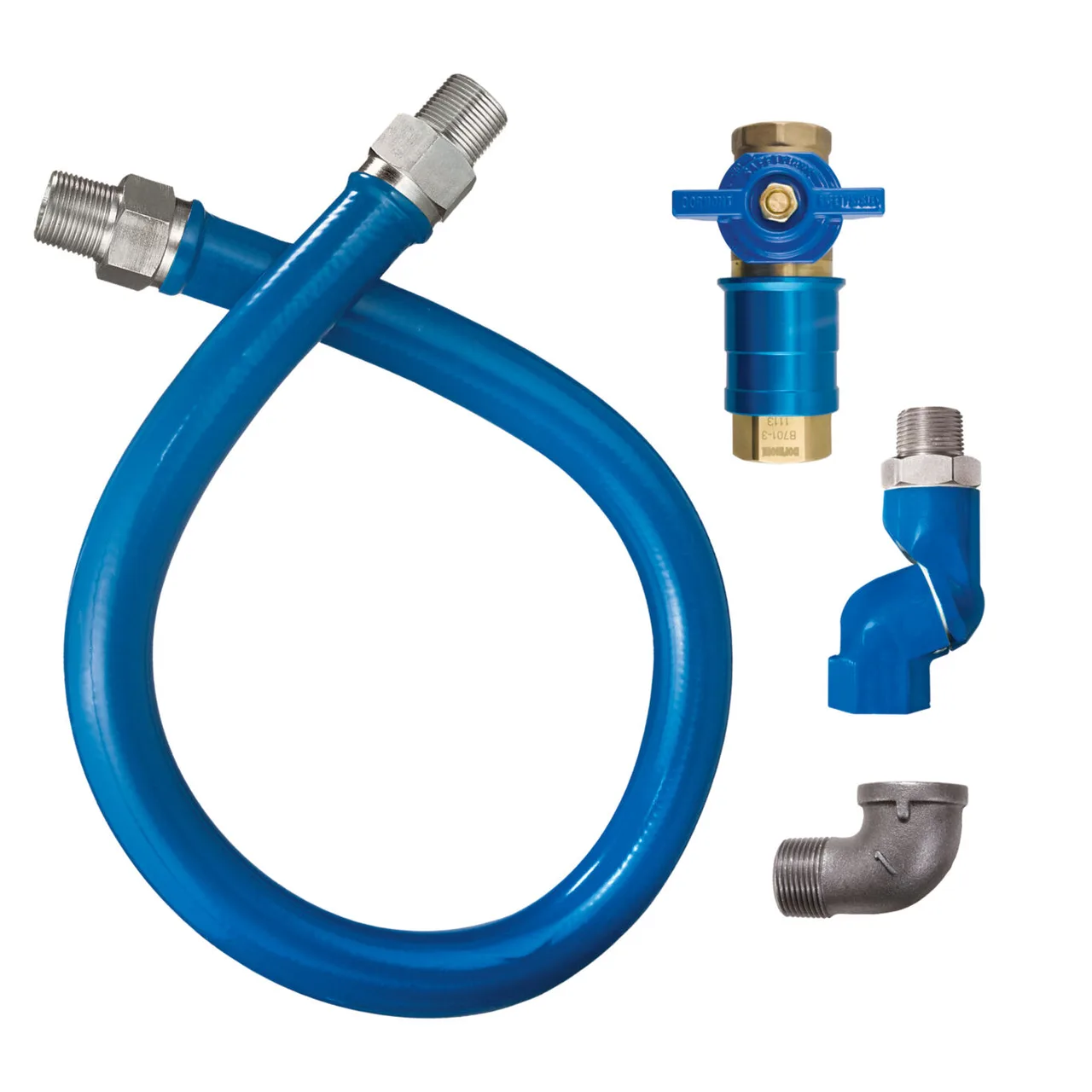 Dormont 1650BPCFS48 Safety Quik 48" Gas Connector Kit w/ Swivel MAX, Elbow, 1/2" Diameter