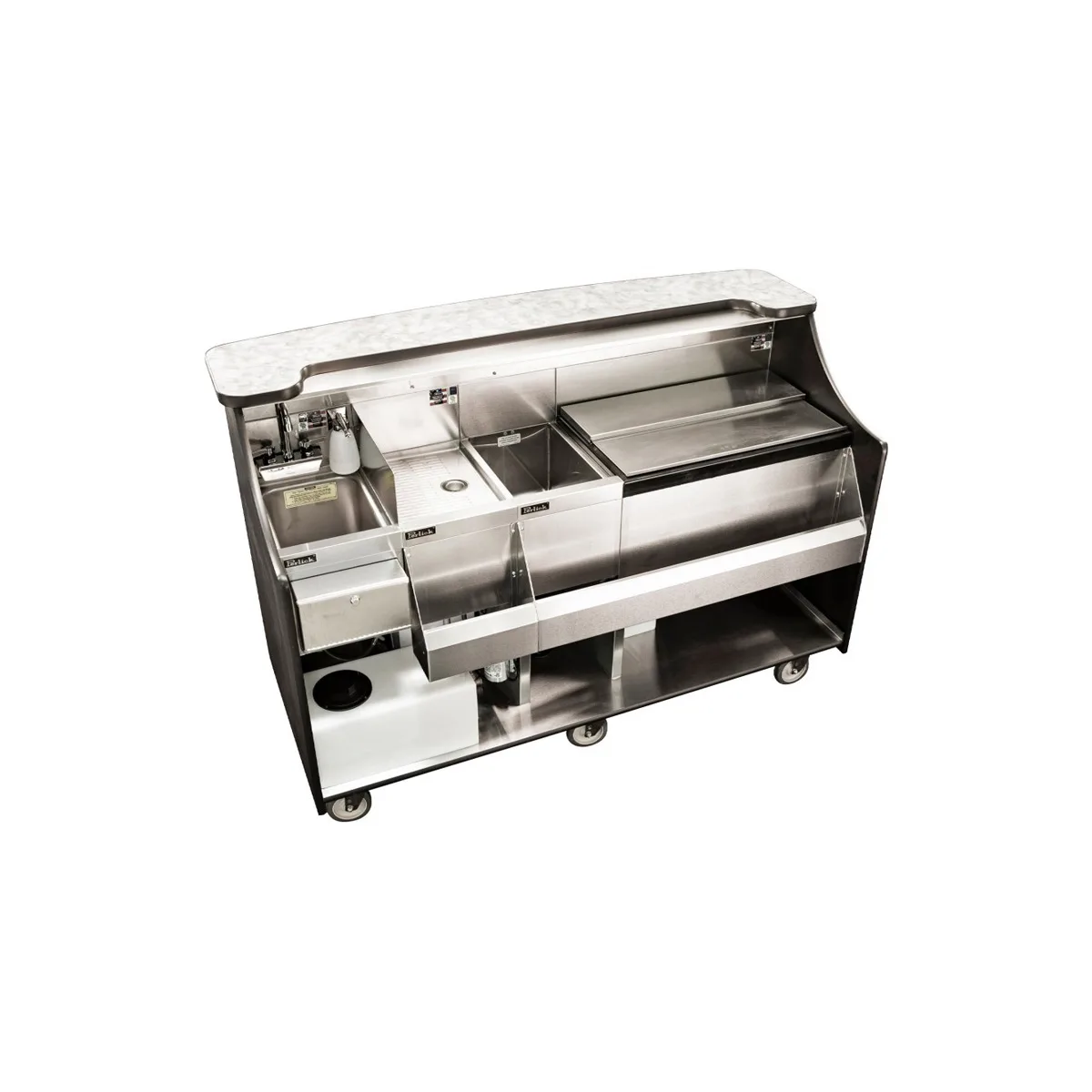 Perlick MOBS-66TS-S 66" Stainless Steel Mobile Bar with Ice Chest and Sink