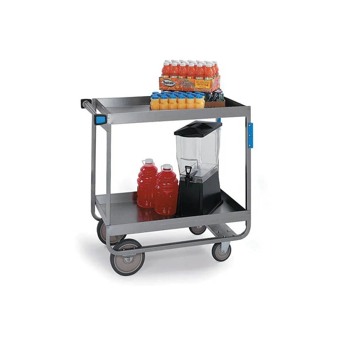Lakeside 527 Heavy Duty Stainless Steel 2 Deep Shelf Utility Cart - 700 lb. Capacity