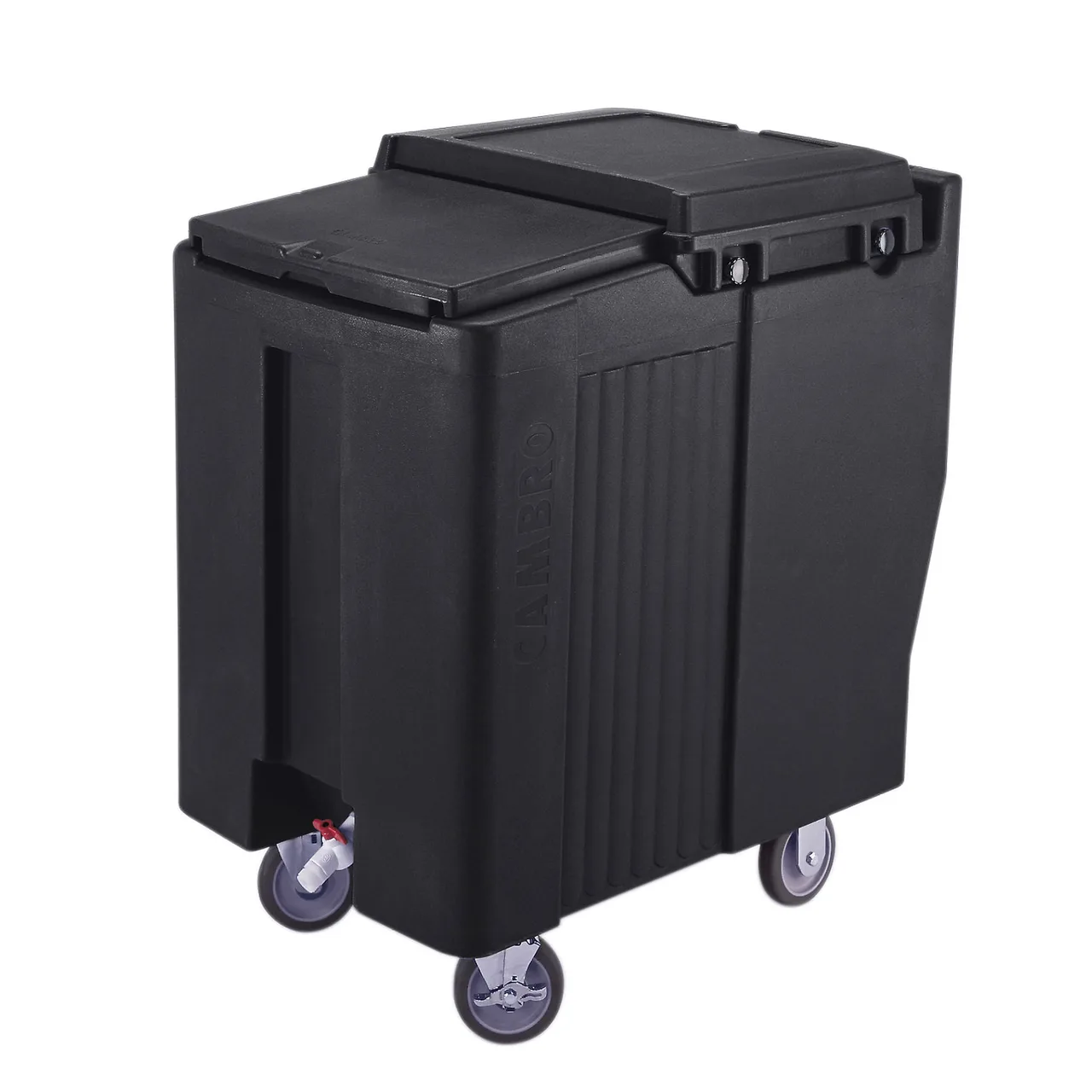 Cambro ICS175T110 Plastic Tall Mobile Ice Bin / Ice Caddy, 175 lb, Black