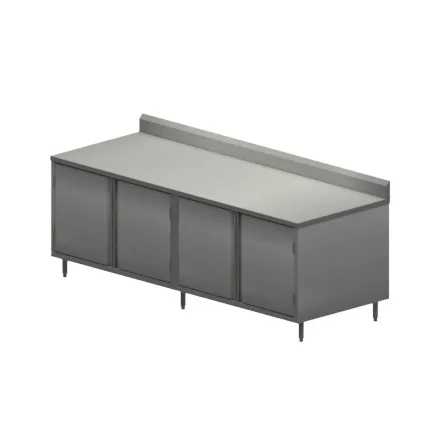 BK Resources CSTR5-3696H 96" Work Table, Cabinet Base with Hinged Doors