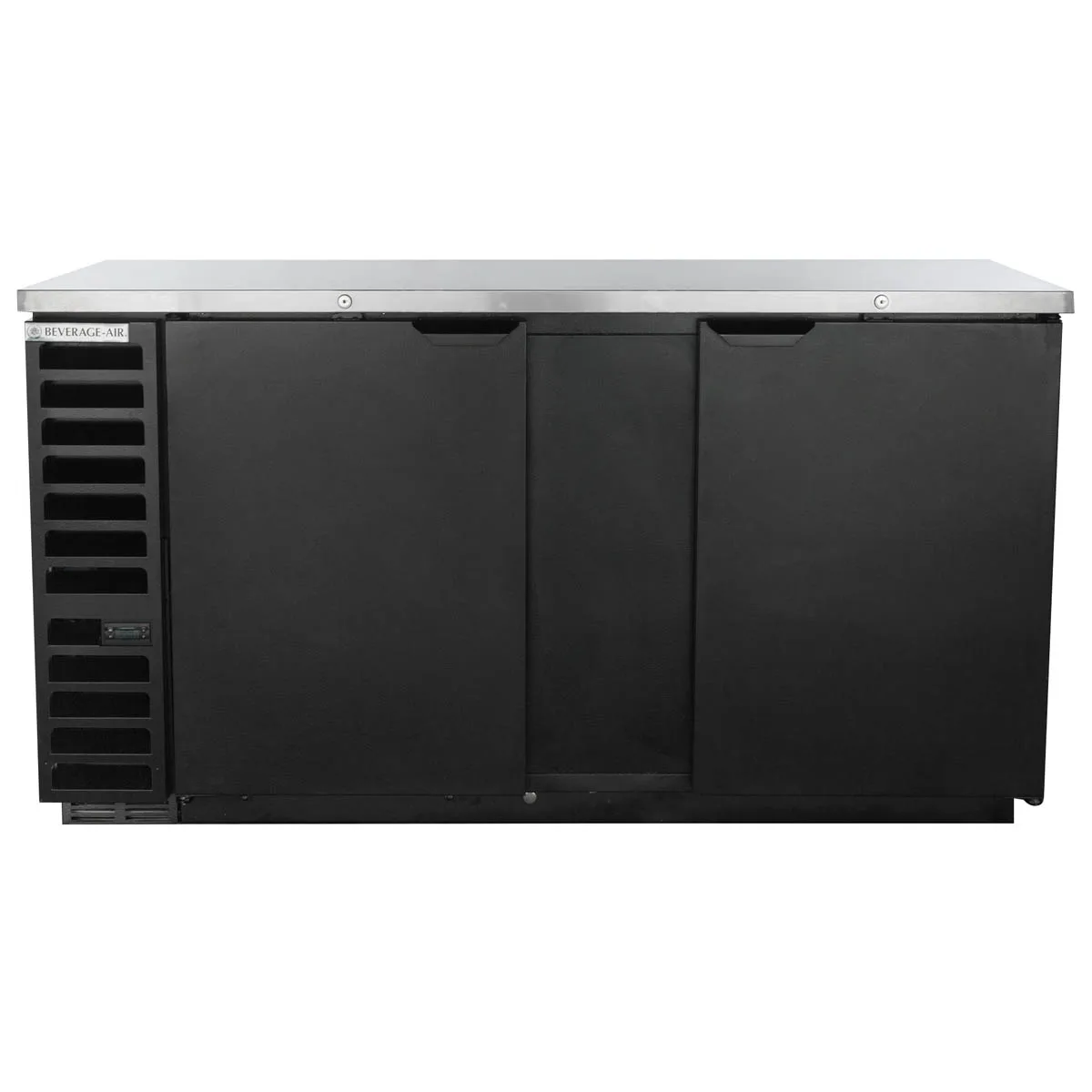Beverage Air BB68HC-1-B 69" 2 Section Black Back Bar Cooler with Solid Door